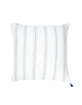 White with Blue Stripes So Soft Linen Pillow - 20x20”