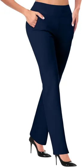 Work Pants for Women 2025 High Waist Stretch Soft Comfy Athletic Workout Yoga Pants Fashion Casual Business Trousers